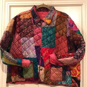 Reversible patchwork silk jacket